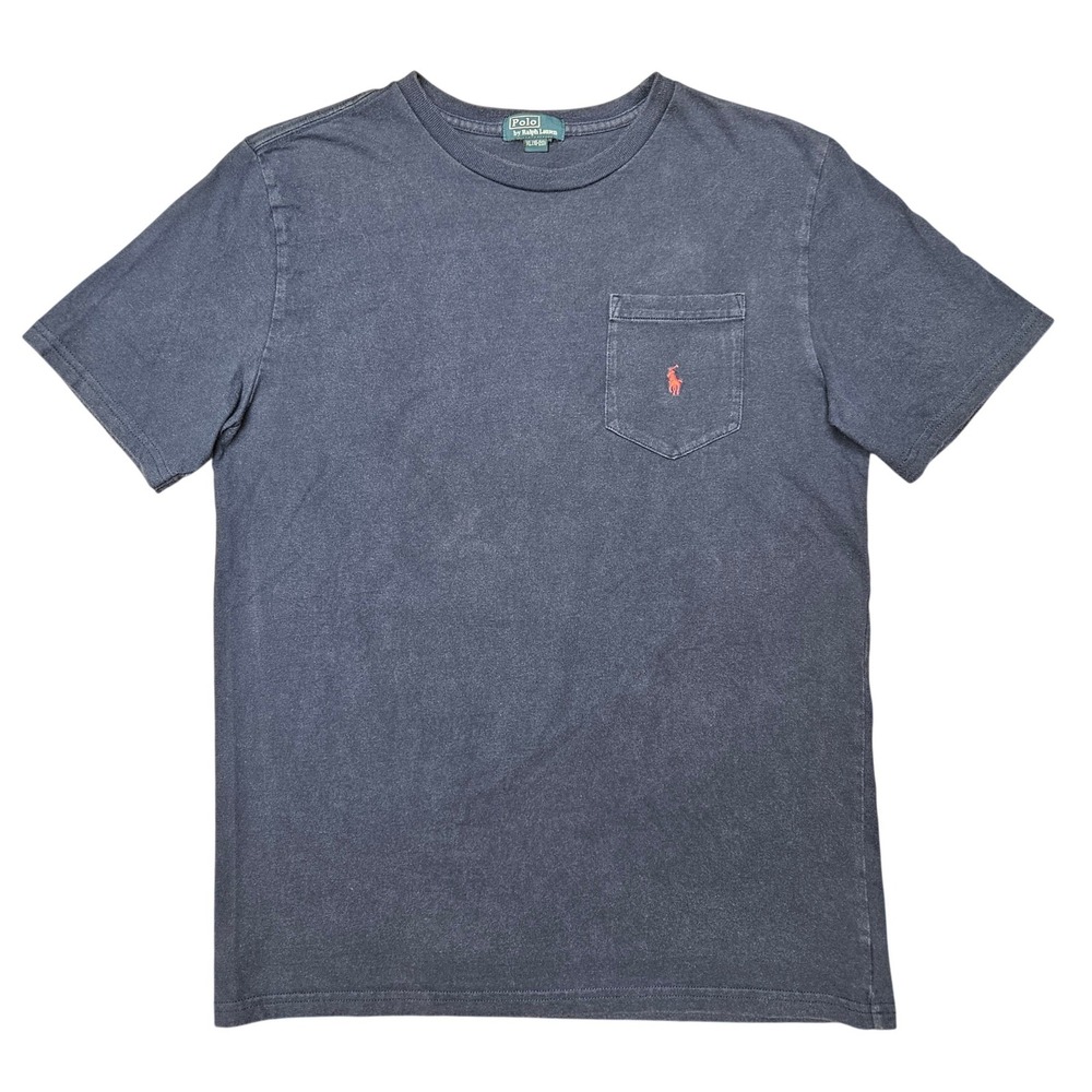 Polo Ralph Lauren Pocket T-Shirt Boys XL 18-20 Navy Blue Logo Tee Preppy Basics